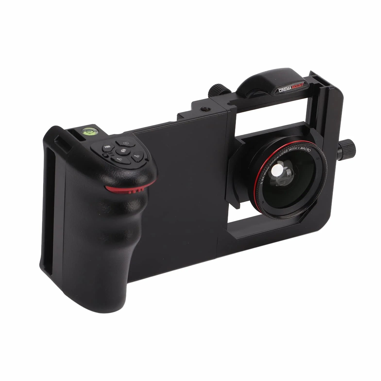Ręczny Stabilizator Telefonu, Zestaw do Telefonu Wideo Ergonomiczna Konstrukcja Inkrustowany Uchwyt Podkładka Antypoślizgowa z Szerokokątnym Obiektywem Makro 2 w 1 do Fotografowania