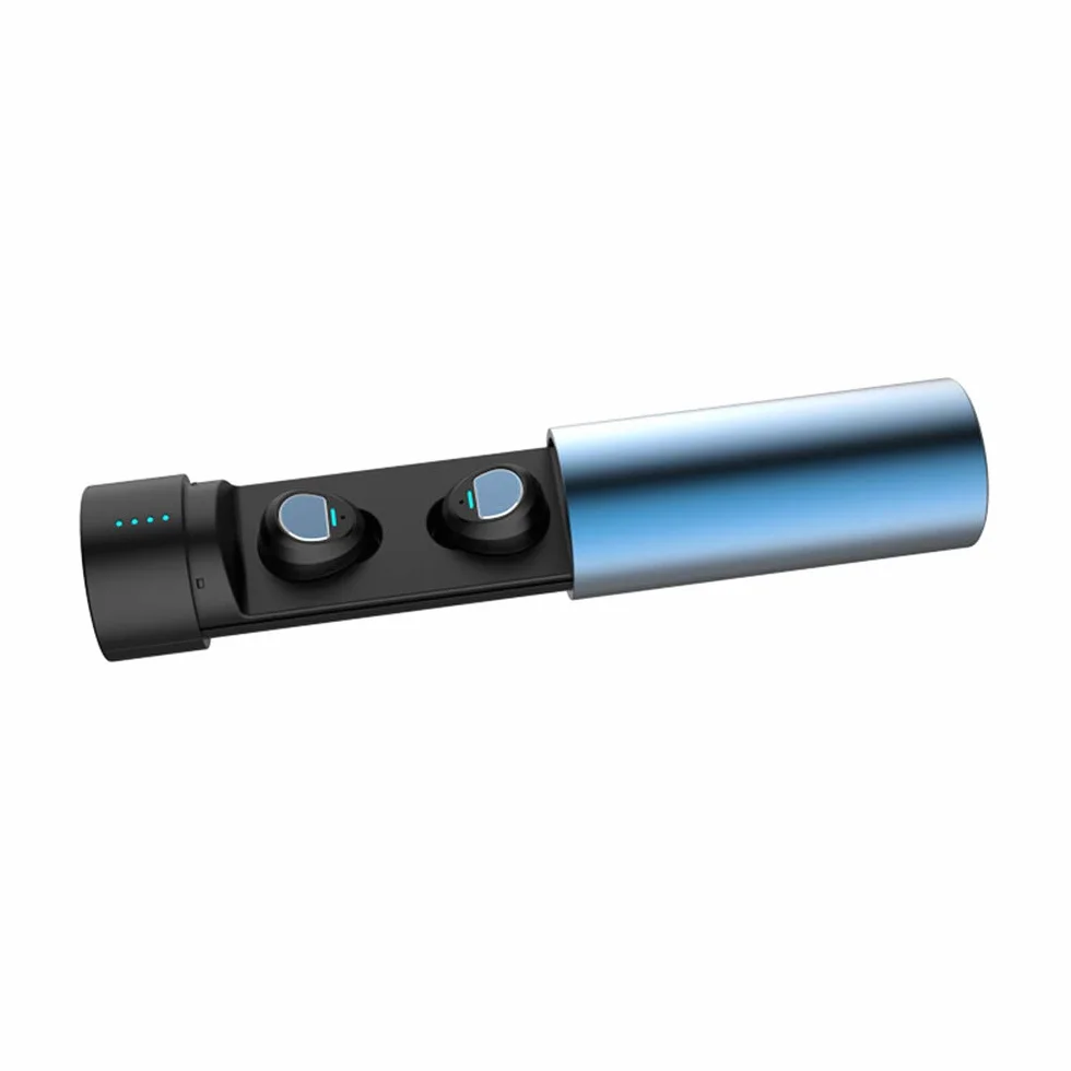 StereoBluetooth 5.0 sportowe słuchawki douszne z futerałem, bezprzewodowe, do iPhone Samsung Huawei, z mocnym powerbankiem, wodoszczelne IPX6, mikrofon, Sport, Blue