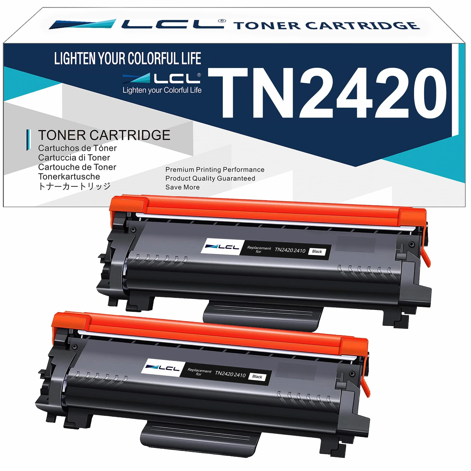 LCL Kaseta z tonerem TN2420 TN-2420 TN2410 TN-2410 3000 stron (2-pak czarny) zamiennik dla Brother HL L2350DW HL-L2310D HL-L2357DW HL-L2375DW HL-L2370DN Brother MFC-L2710D DN