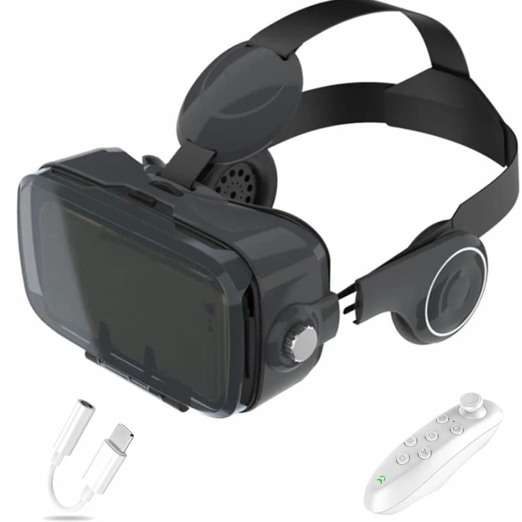 Okulary 3D, Virtual Reality, zestaw słuchawkowy, ochrona oczu, okulary VR do filmów 3D i gier, kontroler Bluetooth do iPhone 13 Pro Max/13 Pro/13/12/11, do Samsung Galaxy S21, Huawei, X. iaomi-Seria nie
