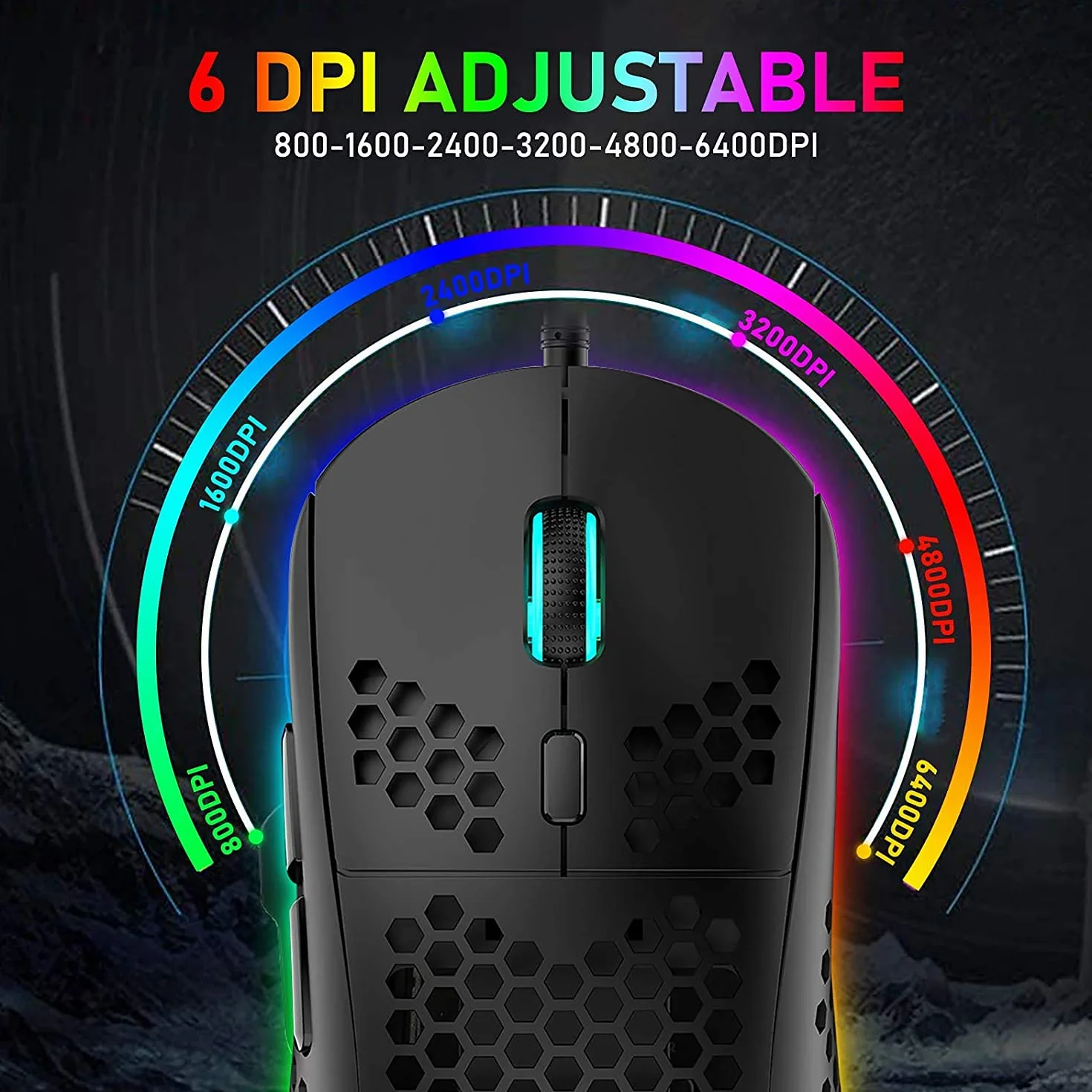 T60 Przewodowa Klawiatura i Mysz do Gier, Mini 60% kompaktowa Klawiatura Mechaniczna z 62 Keys, 19 Tęczowe światło LED, UK Layout + Mysz do Gier PS4 6400 DPI + Podkładka pod mysz - Red Switch/Czarny