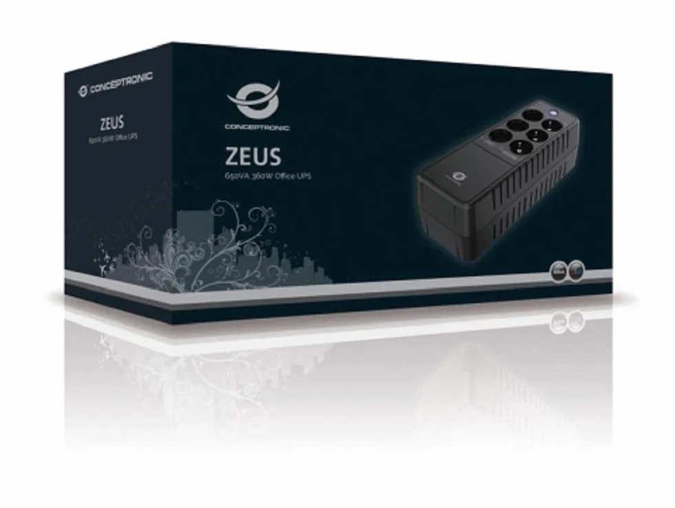 Conceptronic ZEUS05E zasilacz UPS Czuwanie (Offline) 650 VA 360 W 6 x gniazdo sieciowe