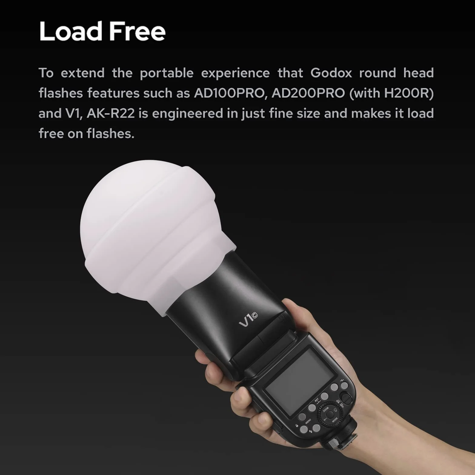 Godox AK-R22 Dyfuzyjna Kopuła - Składany Modyfikator Światła z Materiału Silikonowego do Lamp Błyskowych AD100PRO, AD200PRO (z H200R) i V1
