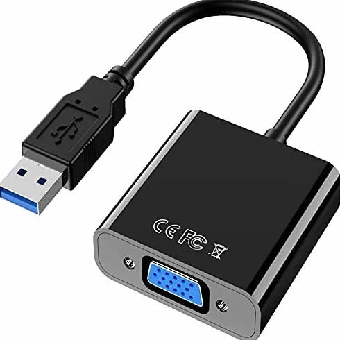 Adapter USB na VGA, konwerter USB 3.0/2.0, HD 1080p, wideo, kabel graficzny do komputera, laptopa, TV - kompatybilny z Windows XP/7/8/8.1/10 (nie pasuje do Vista, Linux, Chrome)