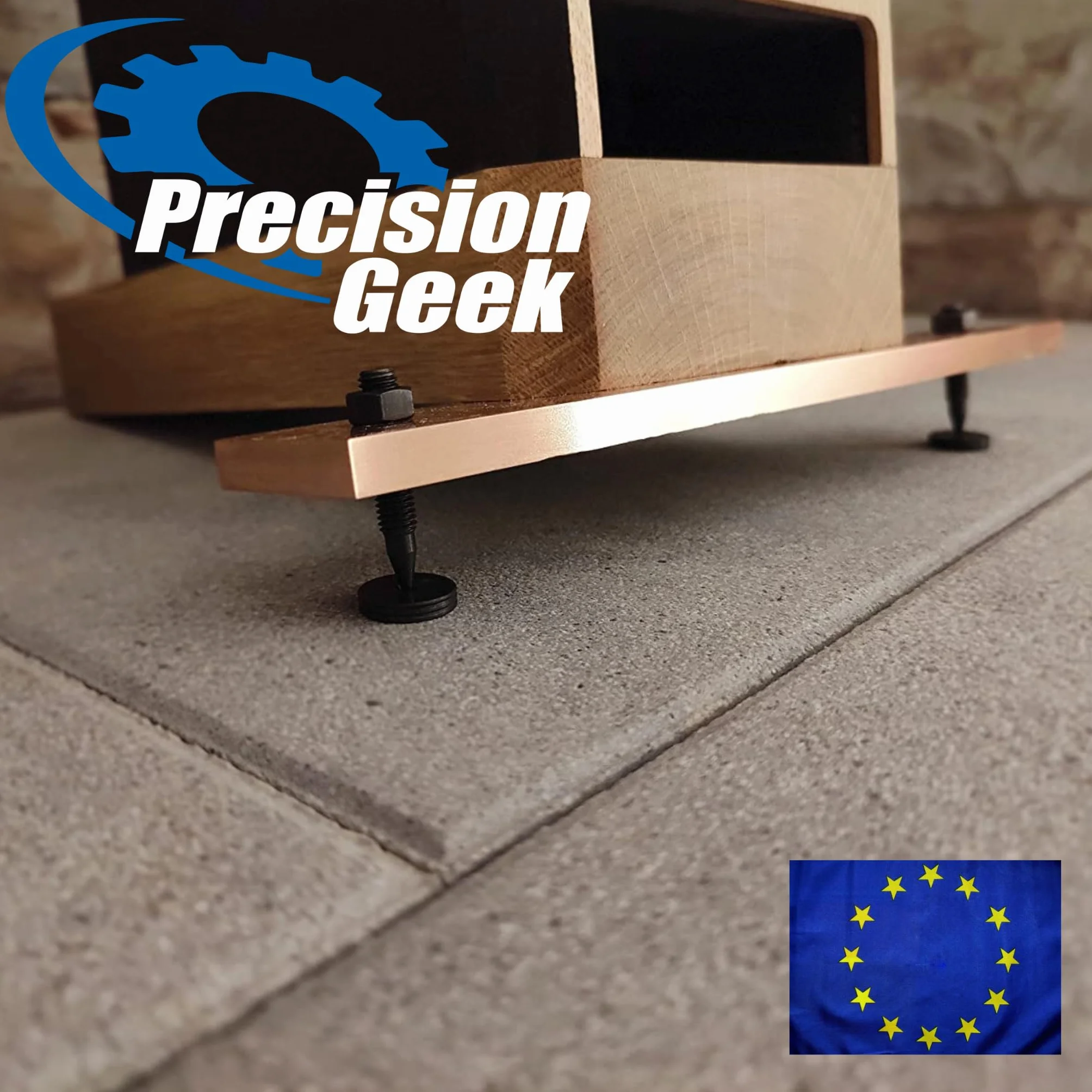 PrecisionGeek - Kolce Głośnikowe M8 x 30mm L-45mm, Czarna Stal (4 sztuki)
