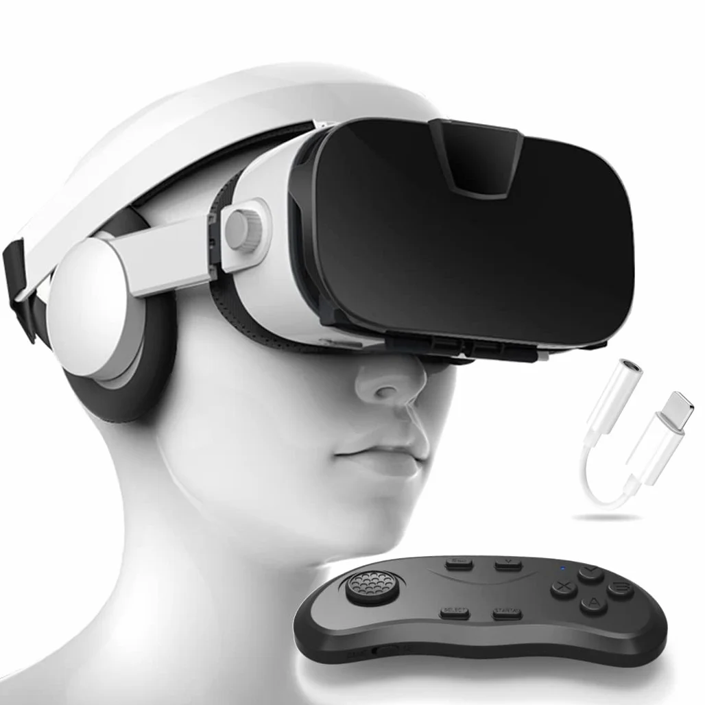 Okulary VR, zestaw słuchawkowy z wirtualnej rzeczywistości, zestawy słuchawkowe VR obsługują Android i IOS, połączenie Bluetooth dla iPhone 13 Pro Max/13 Pro 13/12/11, do Samsung Galaxy S21, Huawei, Xiaomi (Kolor: D, rozmiar: Ios )
