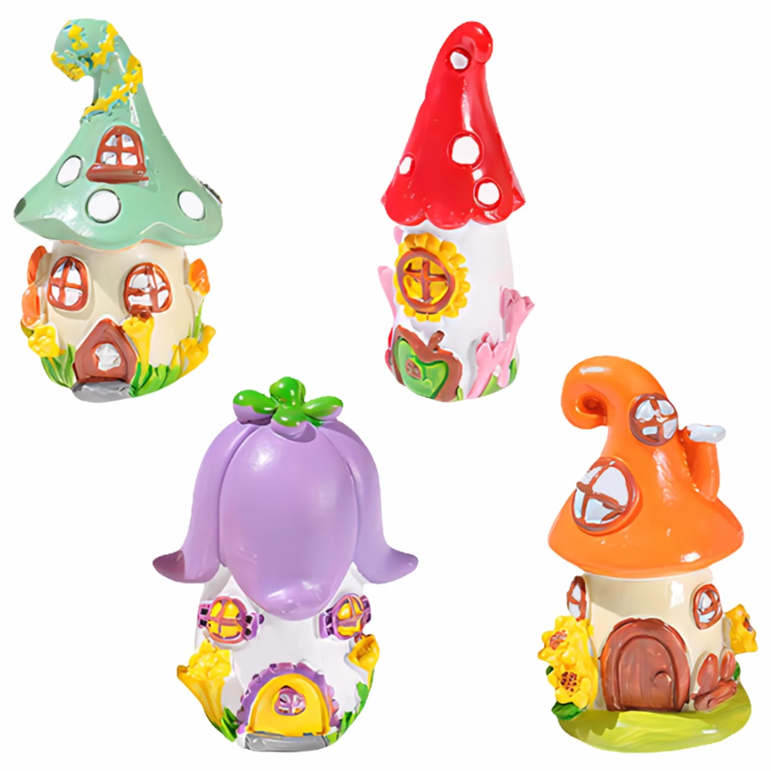 Embhlitfe 4 sztuki miniaturowe akcesoria ogrodowe miniaturowy dom do bajki akcesoria ogrodowe mikro krajobraz dekoracja krajobrazu do dekoracji domu dla lalek