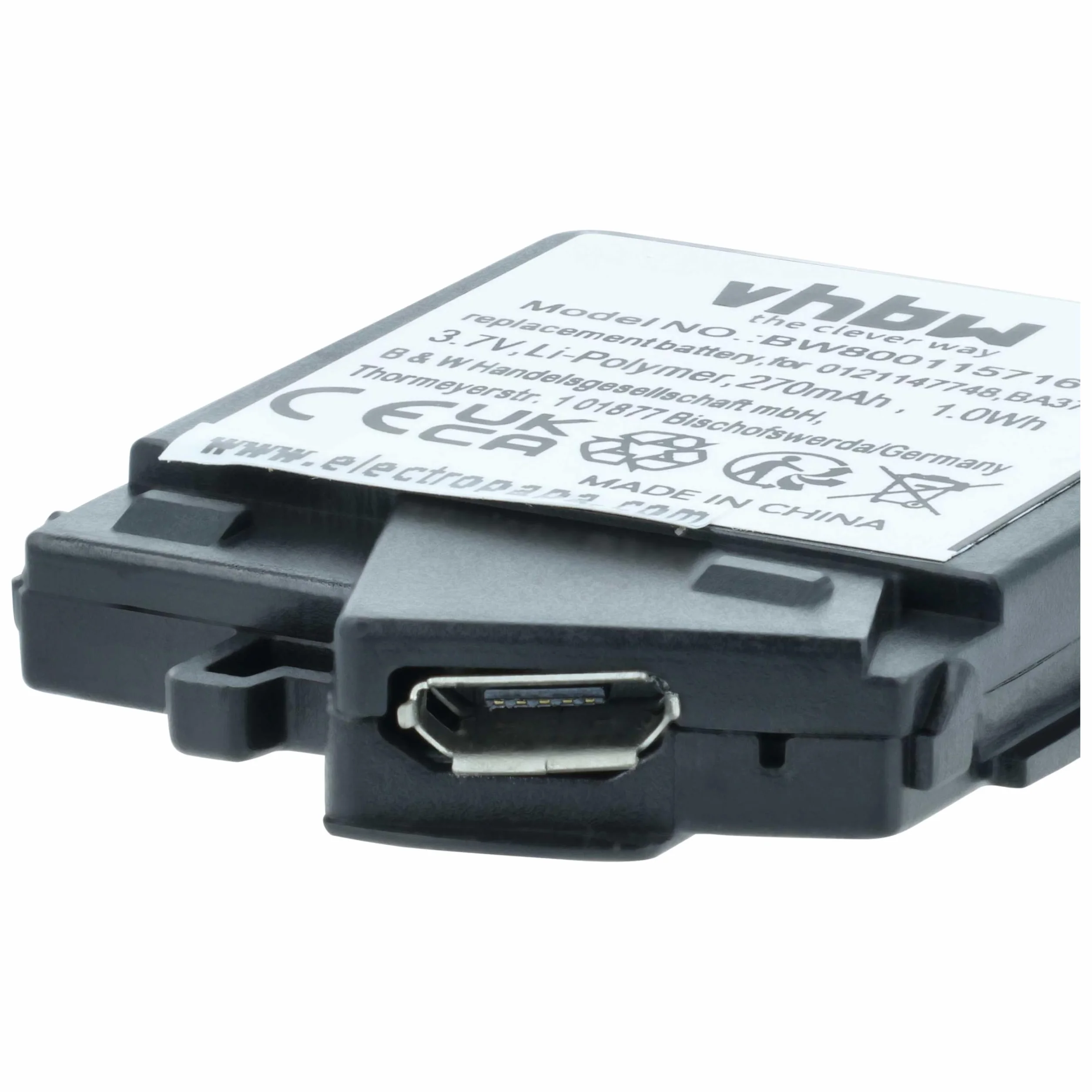 vhbw 2x Bateria Zastępuje Sennheiser BA370 BA 370 PX do Słuchawek Bezprzewodowych 270 mAh 3,7 V Li-Pol