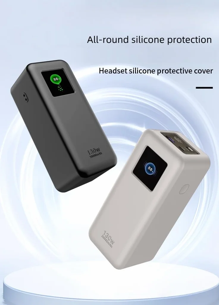 FTRONGRT Etui kompatybilne z UGREEN Nexode 20000 mAh 130 W Power Bank, pełna ochrona, pyłoszczelne, zapobiegające upadkom, silikonowe etui ochronne kompatybilne z UGREEN Nexode 20000 mAh 130 W czarne