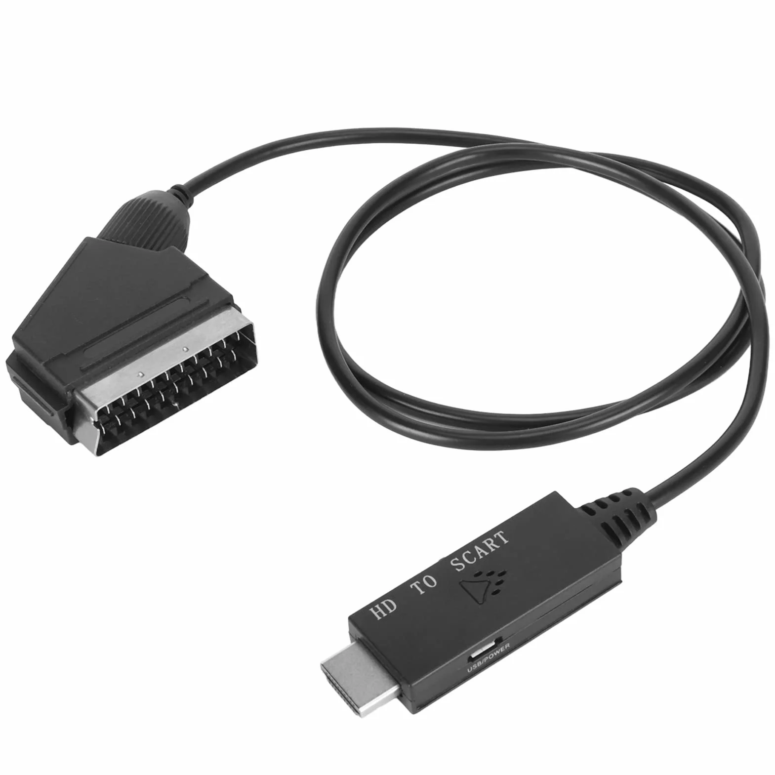 Konwerter HDMI na SCART, kabel HD do SCART, obsługuje PAL NTSC, adapter do telewizora VHS DVD