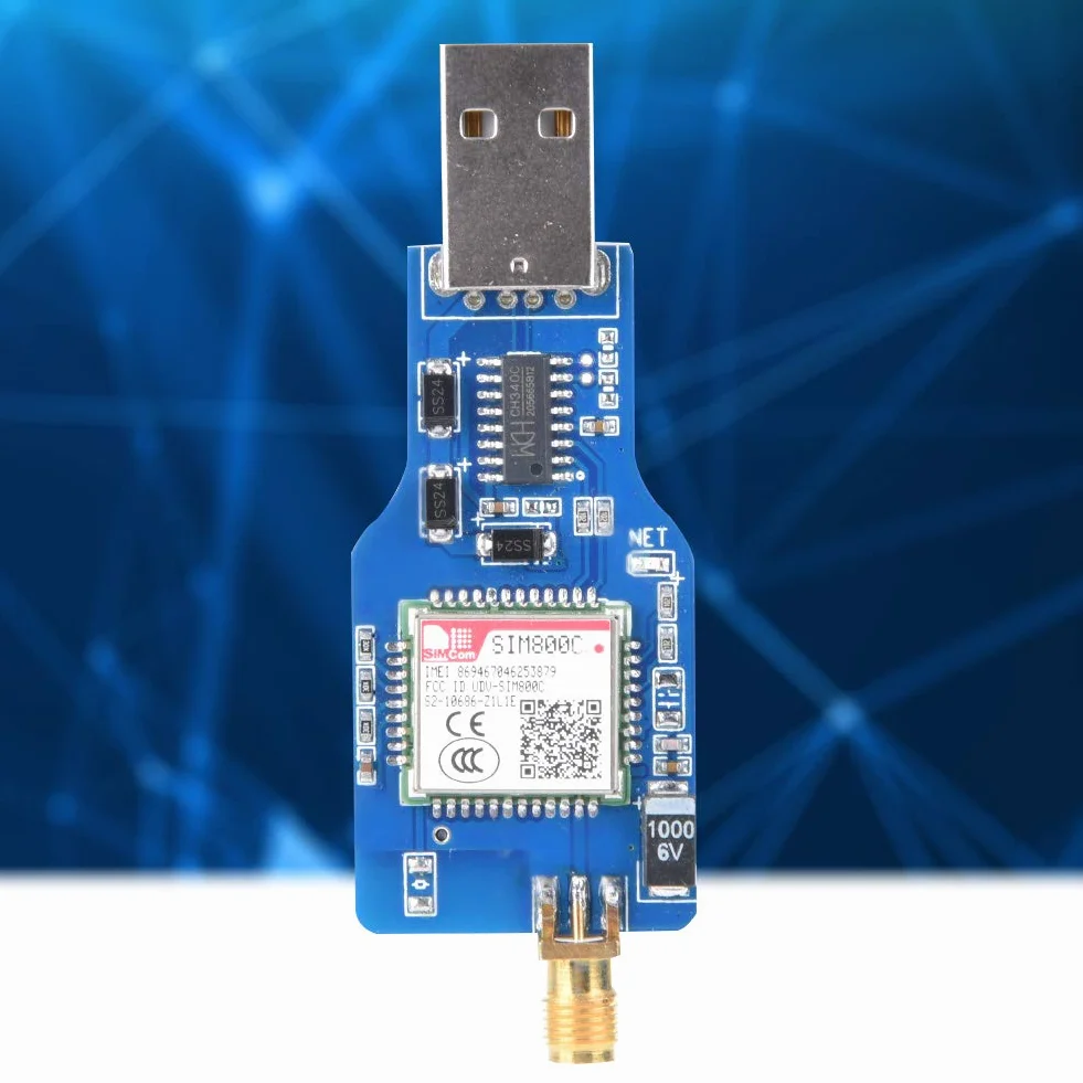 Czterozakresowy, czteroczęstotliwościowy SIM800C-GSM/GPRS 850/900/1800 / 1900MHz Moduł serii USB-GSM DC 5V z funkcją Bluetooth