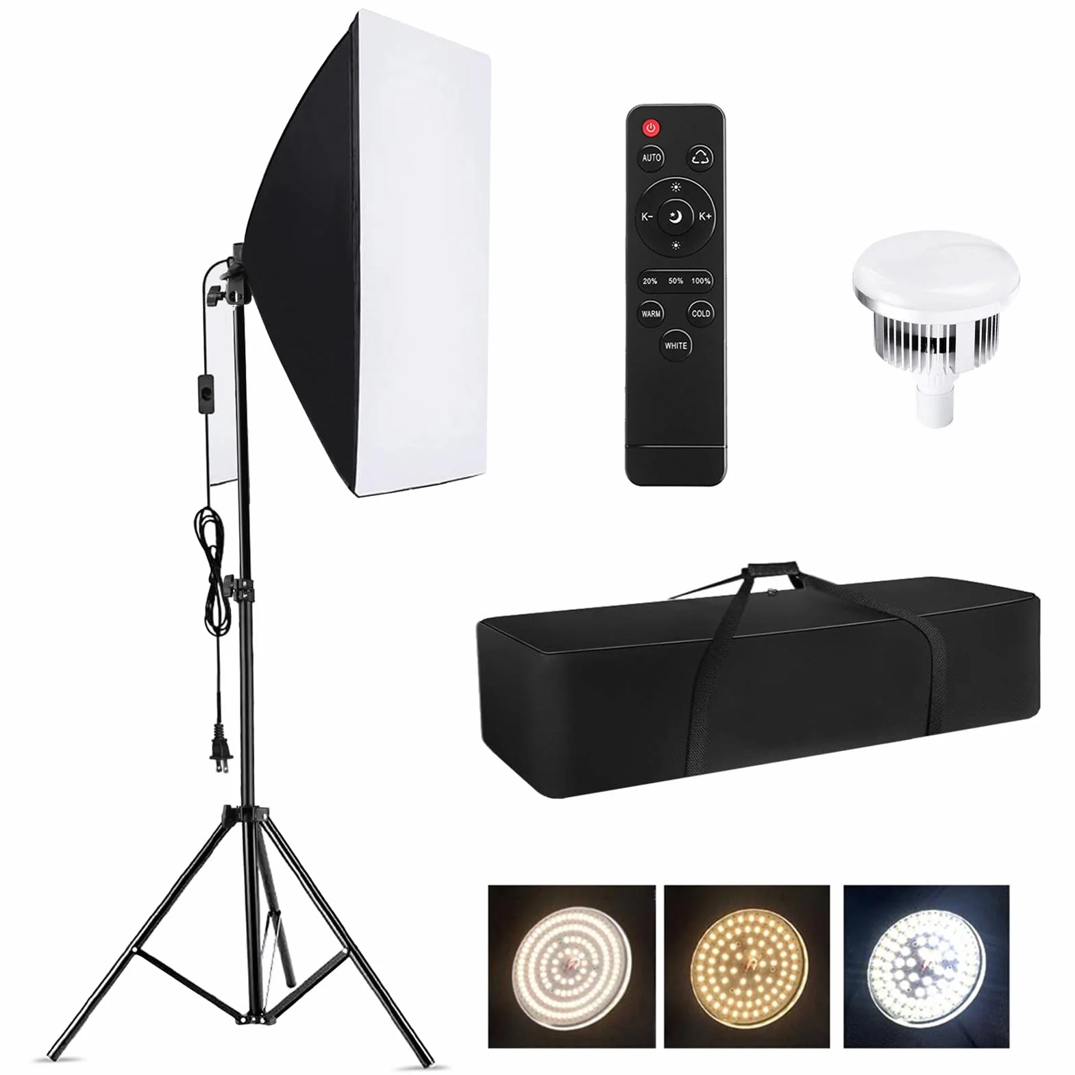 Cuifati Zestaw Oświetlenia Fotograficznego Softbox, Dwukolorowa Wideo LED 85W 2800-5700K, Profesjonalny Sprzęt Studyjny z Pilotem do Studia Fotograficznego (wtyczka UE)