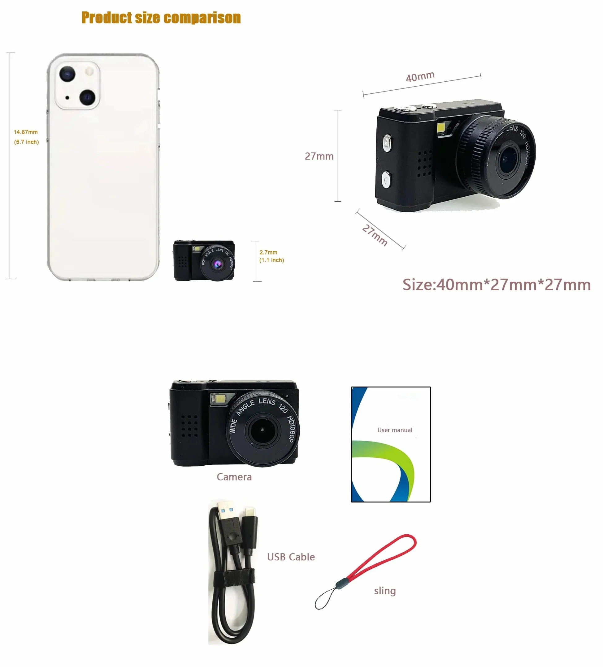 Mini aparat cyfrowy z ekranem LCD lampa błyskowa LED 1080P Full HD 128 GB karta SD Monoreflexes Shaped CMOS mały kompaktowy przenośny rejestrator wideo