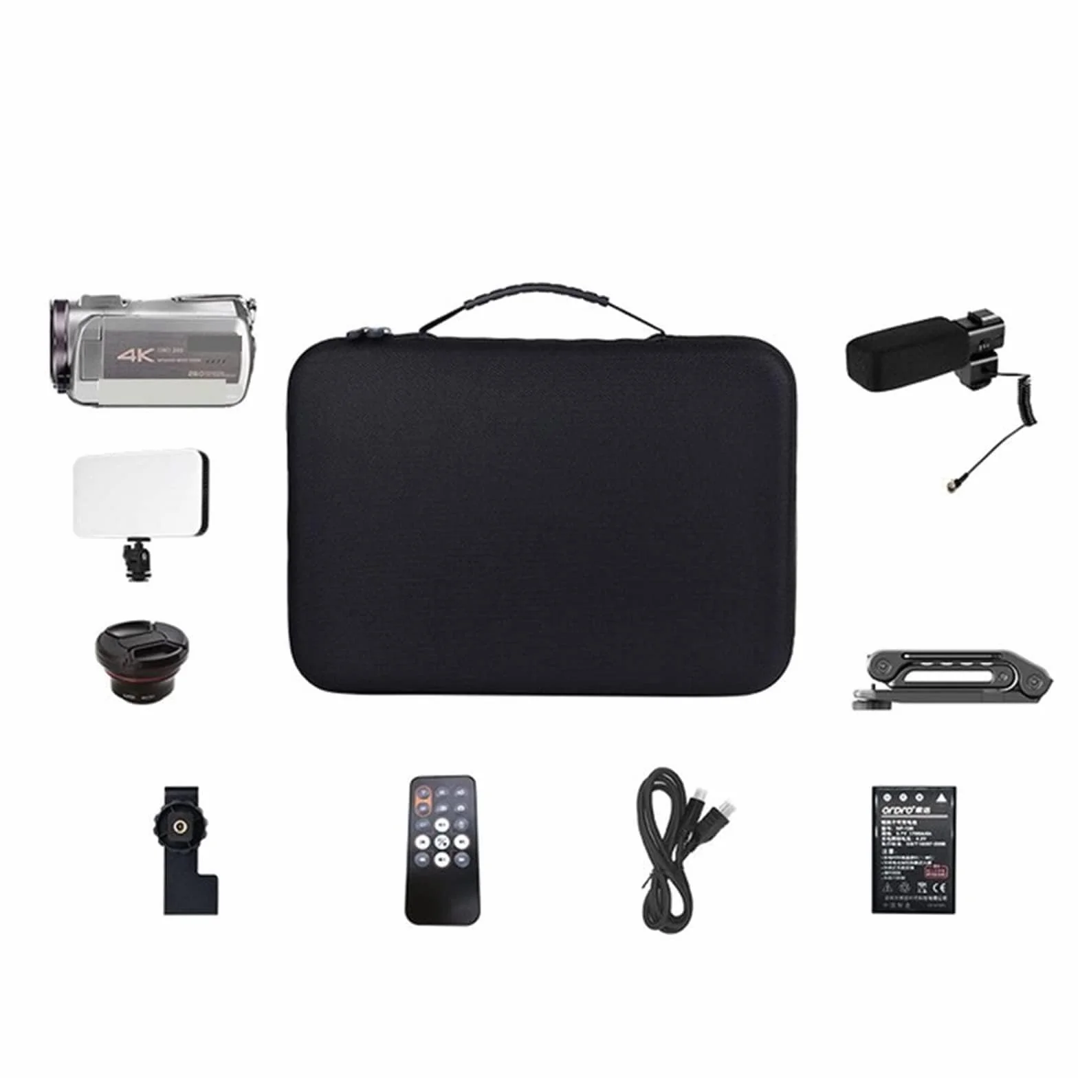 Rejestrator wideo do vlogowania Kamera wideo 4K do filmowania Bloggera 64-krotny zoom cyfrowy Noktowizor Profesjonalna kamera domowa dla początkujących i amatorów (Color : Top Kit, Size : 0)