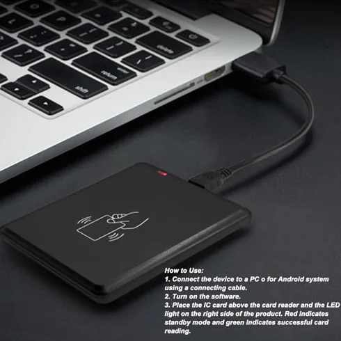 Czytnik Karty IC Portable 13.56 MHz Wysoka częstotliwość Inteligentna Szybka Odczyt System Kontroli Dostępu Szybka odpowiedź z Kablem USB do Zabezpieczenia Domu RFID