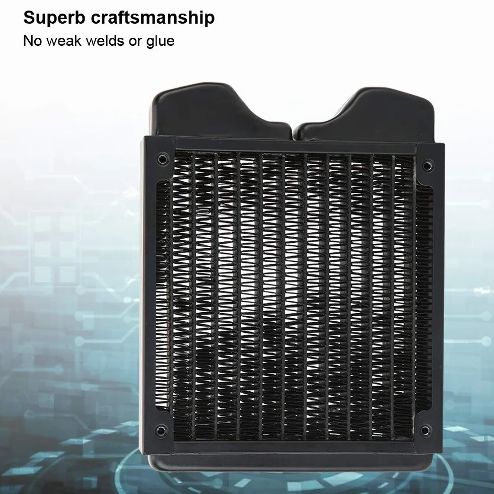 Cocoarm Gwintowana Miedziana Chłodnica Wodna Radiator 12 Rur G1 4-portowy Malowany Proszkowo 120 Mm 240 Mm 360 do Komputera PC Beauty Instrument Drukarka 3D Chłodzenie LED (120mm)
