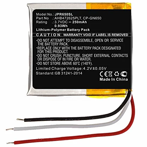 subtel® Bateria kompatybilna z Jabra Evolve 65, 80, AHB472625PLT, CP-GN650 250mAh zapasowy akumulator