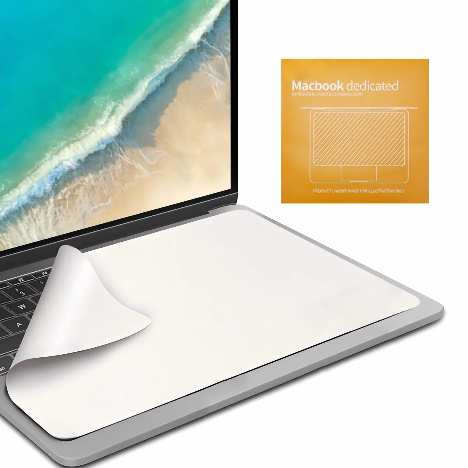 Nazaz Pokrowiec ochronny z mikrofibry do MacBooka 13/14 cala - Usuwa odciski palców i plamy, cięcie laserowe dla idealnego dopasowania, 290 x 195 mm