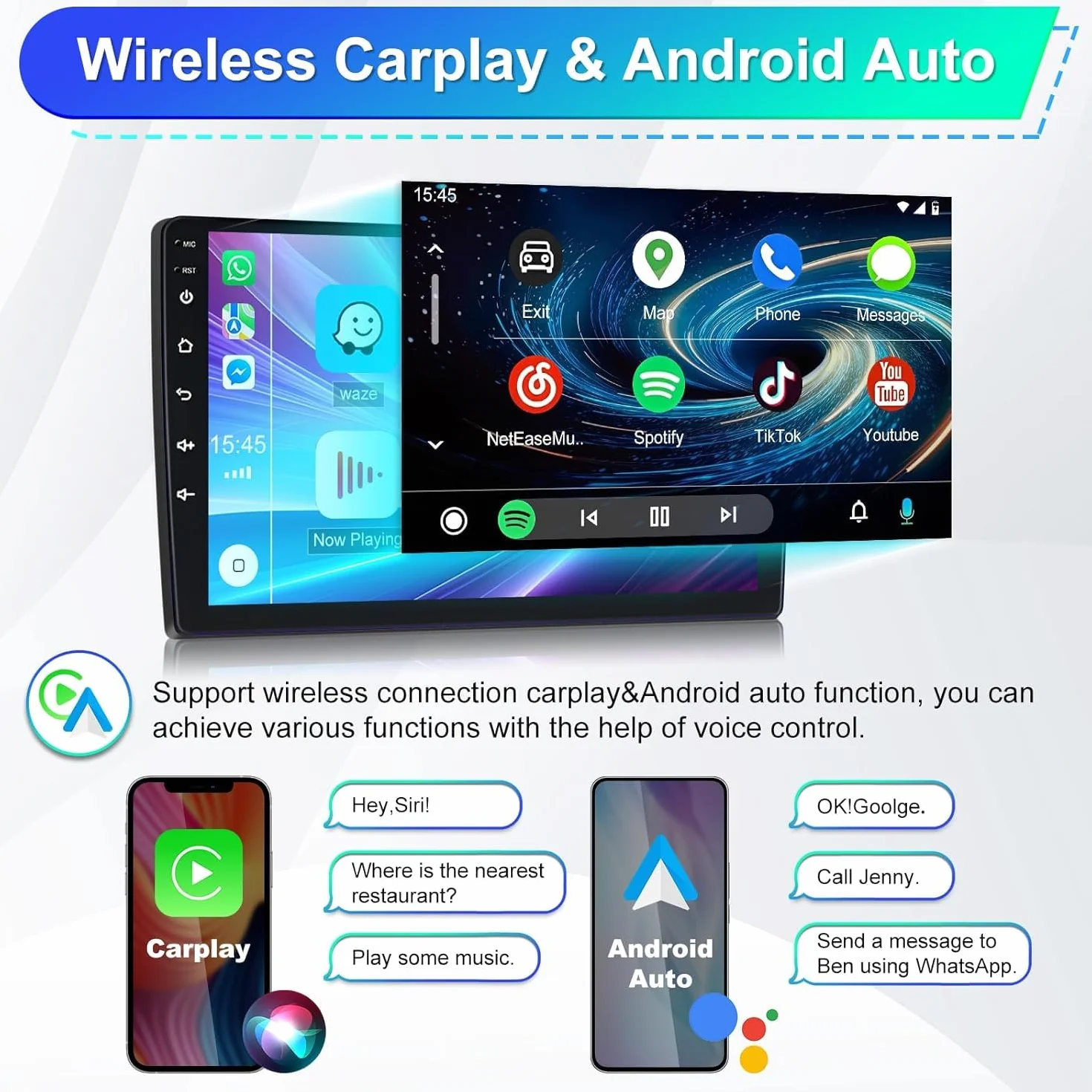 Radio samochodowe z systemem Android 14, 2 DIN, do VW CADDY 2003-2018, 2019, 2020, z bezprzewodowym Carplay, Android, podwójne radio DIN, 7 cali, ekran dotykowy z nawigacją GPS, WiFi, Bluetooth, RDS