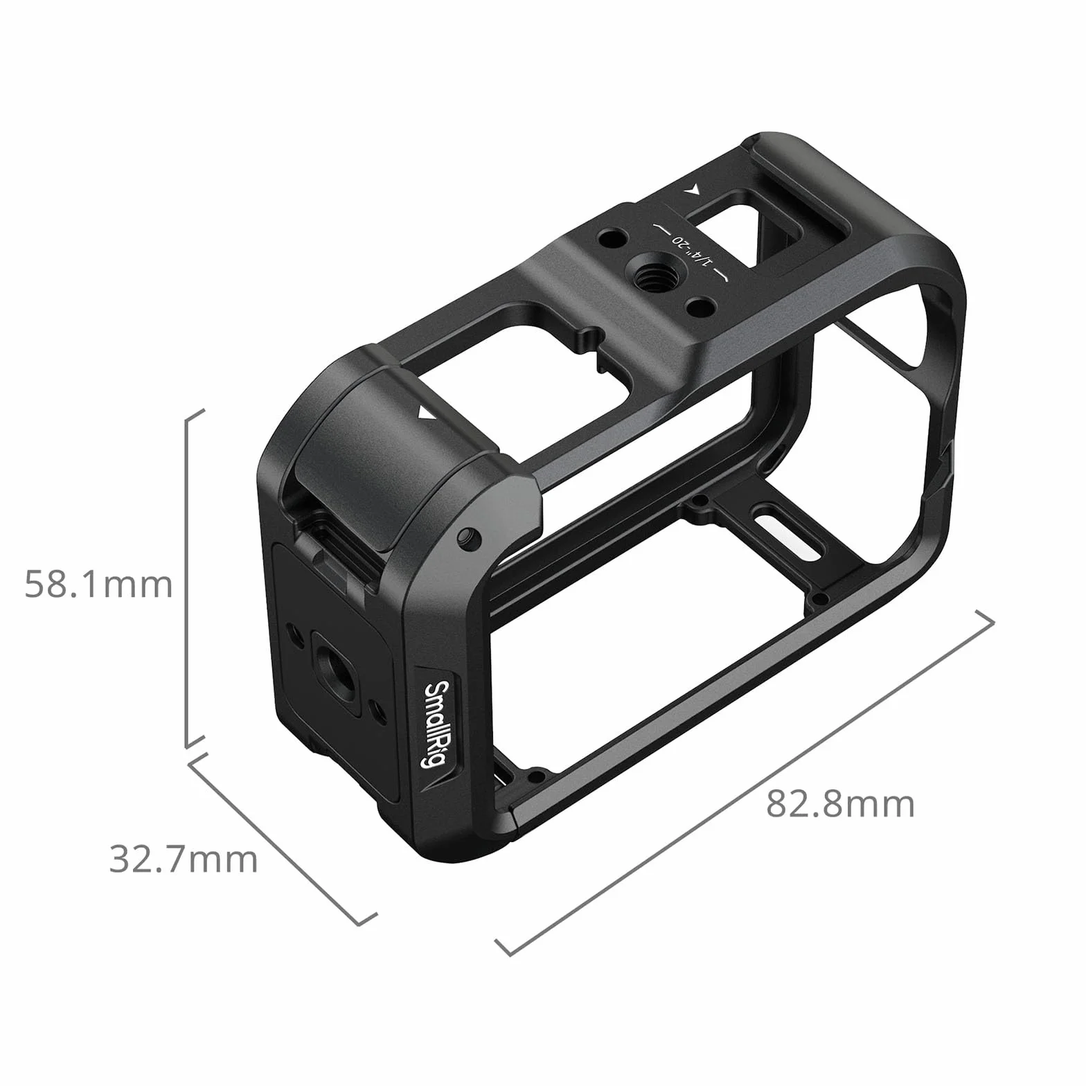 SMALLRIG Klatka Action 6 do DJI Osmo Action 6 z interfejsami rozszerzeń, zimną stopką, gwintem 1/4"-20, szybkozłączką, aluminiowa klatka do kamery akcji do DJI Action 6, ochronna klatka - 5888