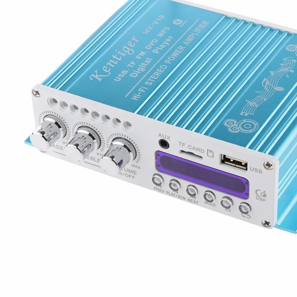 Mini Bluetooth Hi-Fi Stereo Audio AMP wzmacniacz basów wzmacniacz MP4 12 V wsparcie FM/MP3/TF/USB/DVD do samochodu motocykla samochodu samochodu samochodu CD DVD