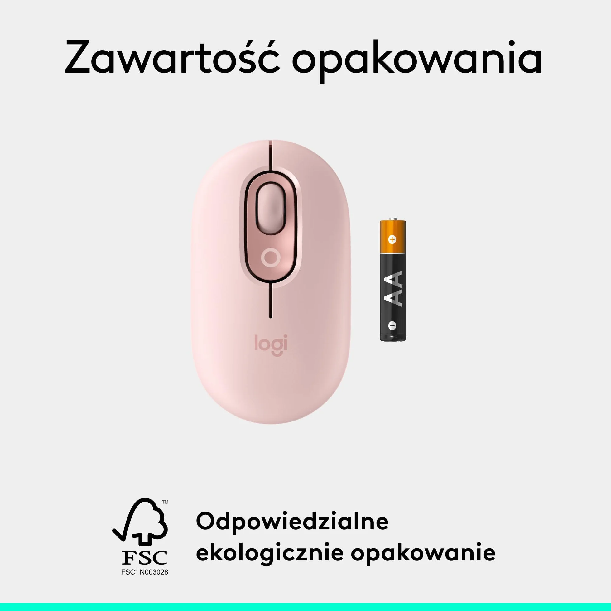 Logitech POP Mouse, przenośna bezprzewodowa mysz Bluetooth | Programowalne przyciski, ciche kliknięcia, Easy-Switch, do laptopa, tabletu i komputera PC — Róża