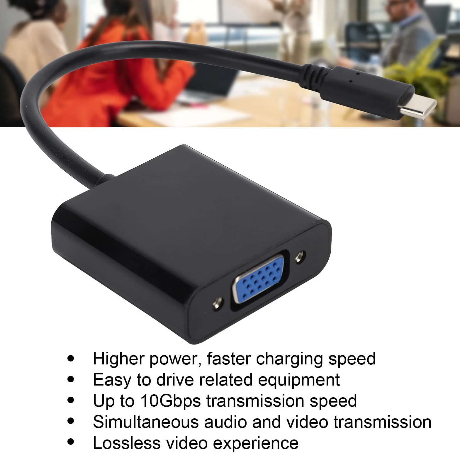 Konwerter USB C na VGA 15-pin żeński 10 Gb/s