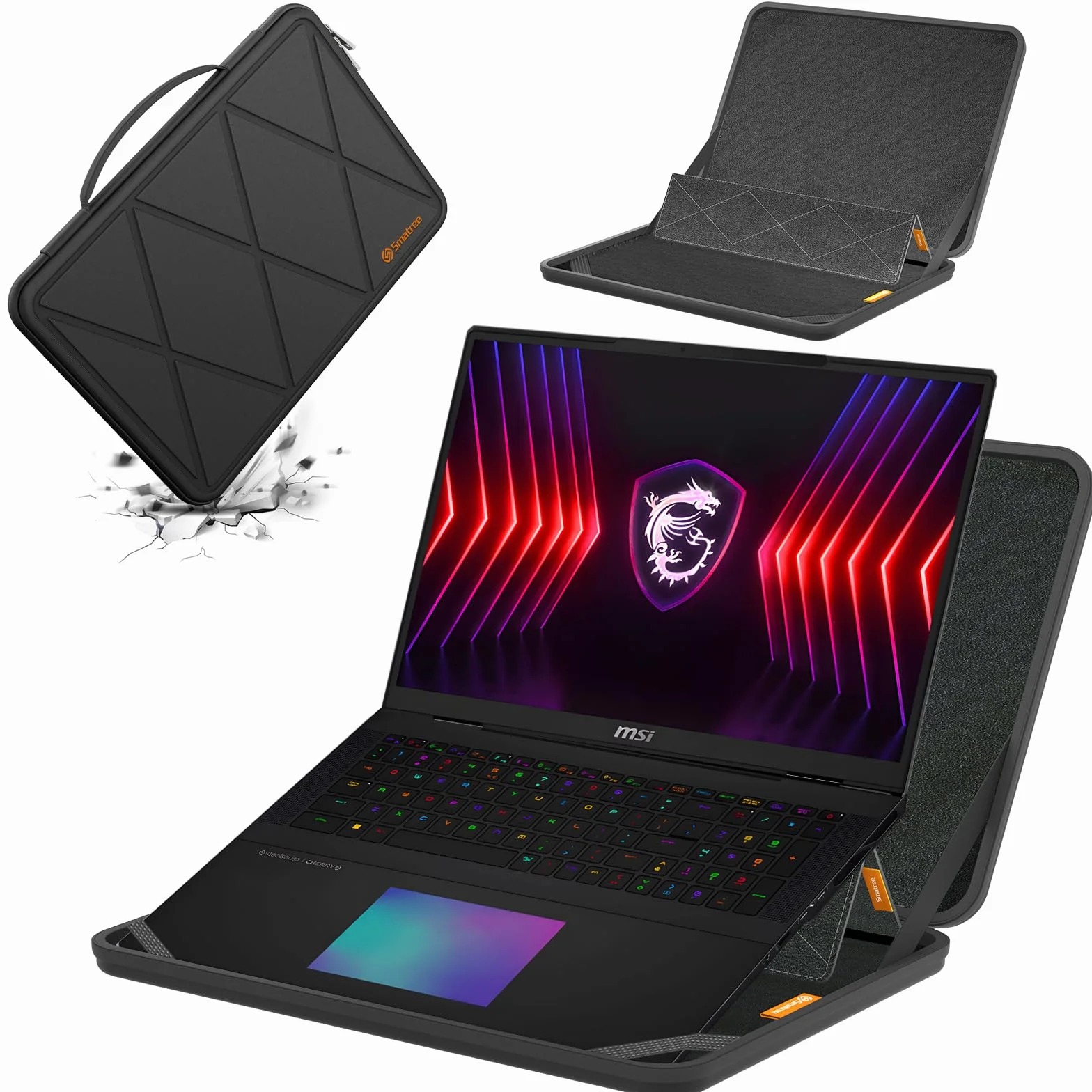 Smatree MS133 Twardy futerał ochronny EVA ze stojakiem kompatybilny z 45.7 cm MSI Vector A18 HX, Raider A18 HX, Raider 18 HX A14V, Titan 18 HX A14V, Stealth 18 AI Studio A1V, CreatorPro X18 HX-A14V