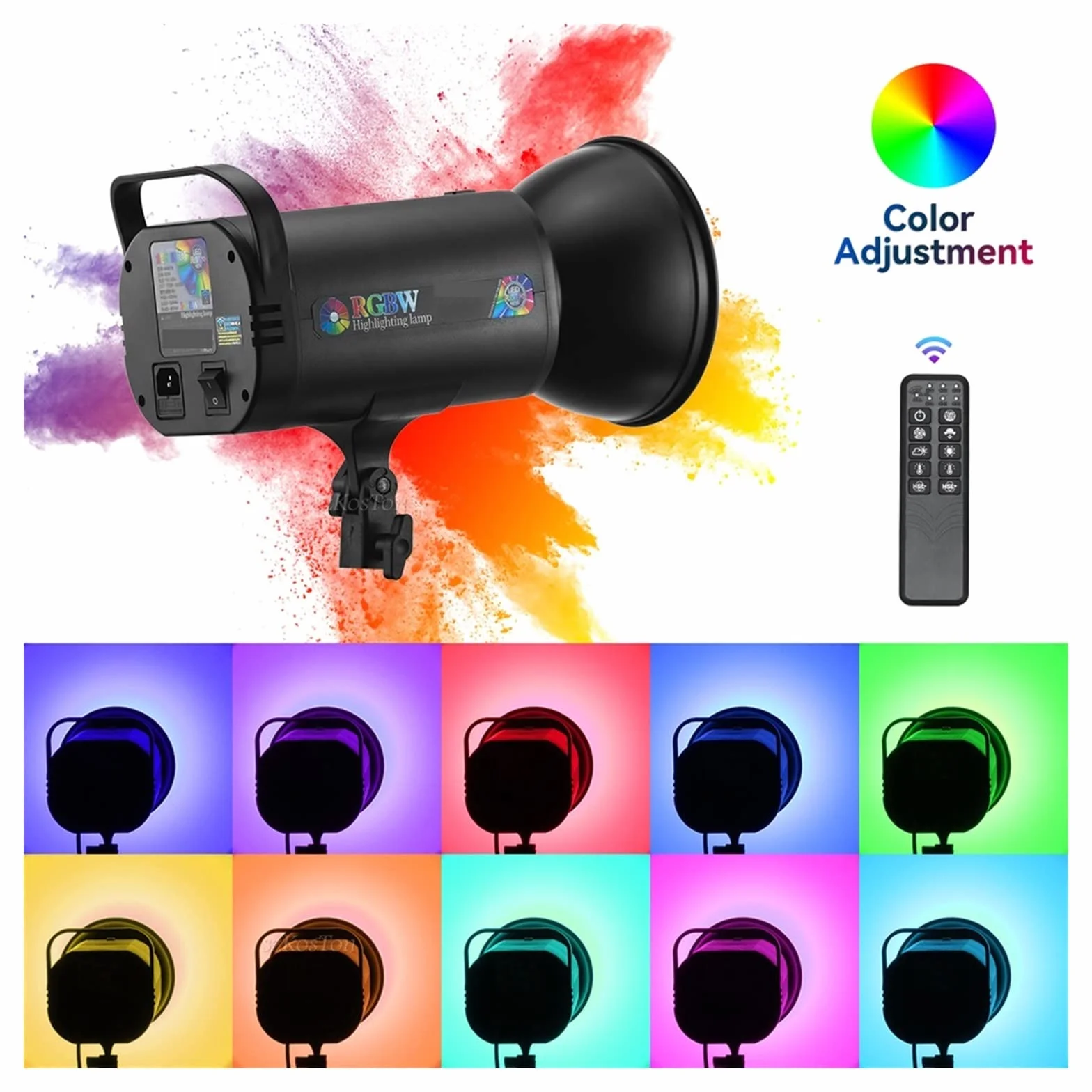 RGB COB światło led do kamery oświetlenie studyjne 1700 K-12000 K profesjonalne studio lampa błyskowa stroboskopowa mocowanie lampy do kamery wideo zdjęcie(Type A)