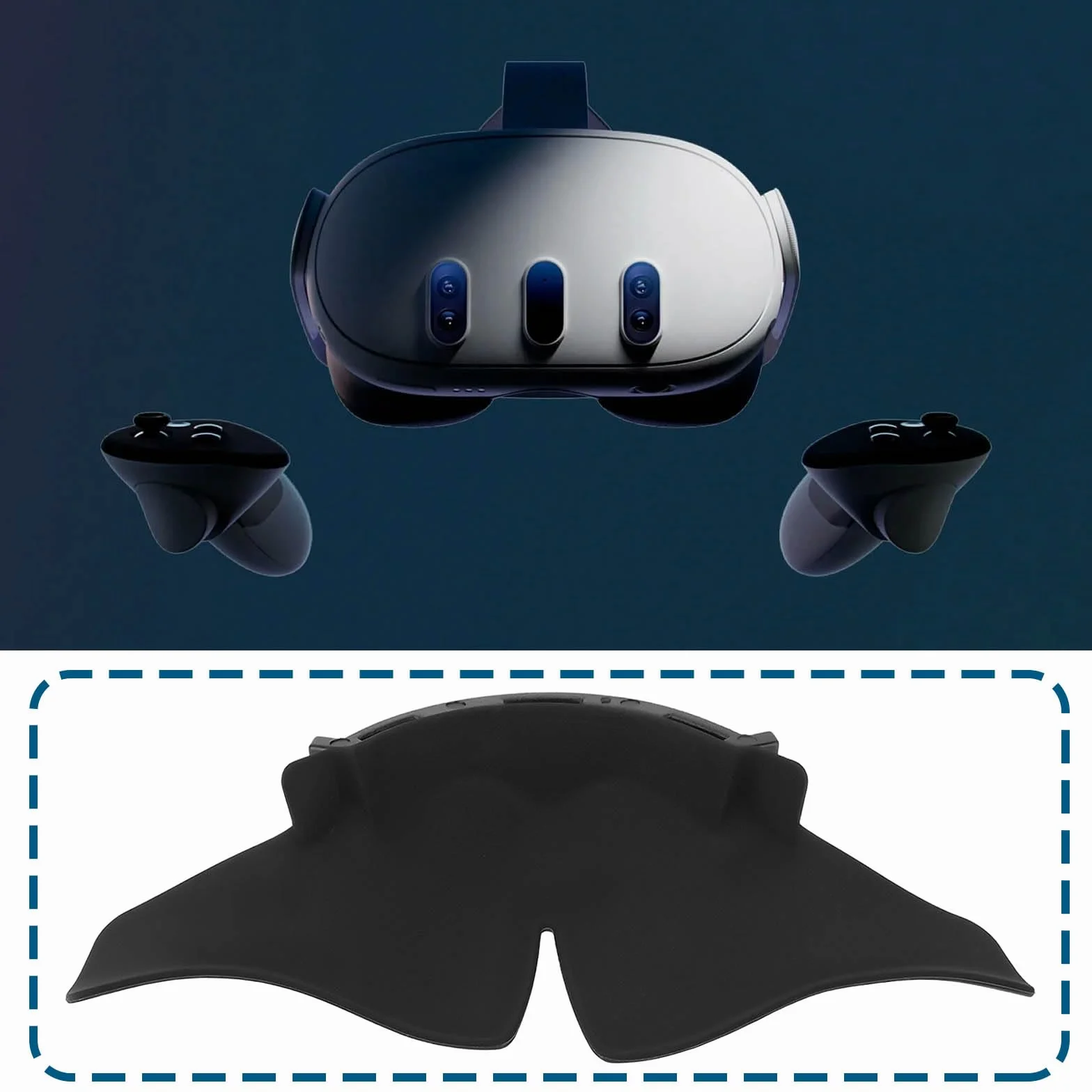1 szt. osłona na nos zapobiegająca wyciekom, silikonowa podkładka na nos z blokadą światła, kompatybilna z zestawem słuchawkowym Meta Oculus Quest 3 VR, akcesoria do ulepszenia