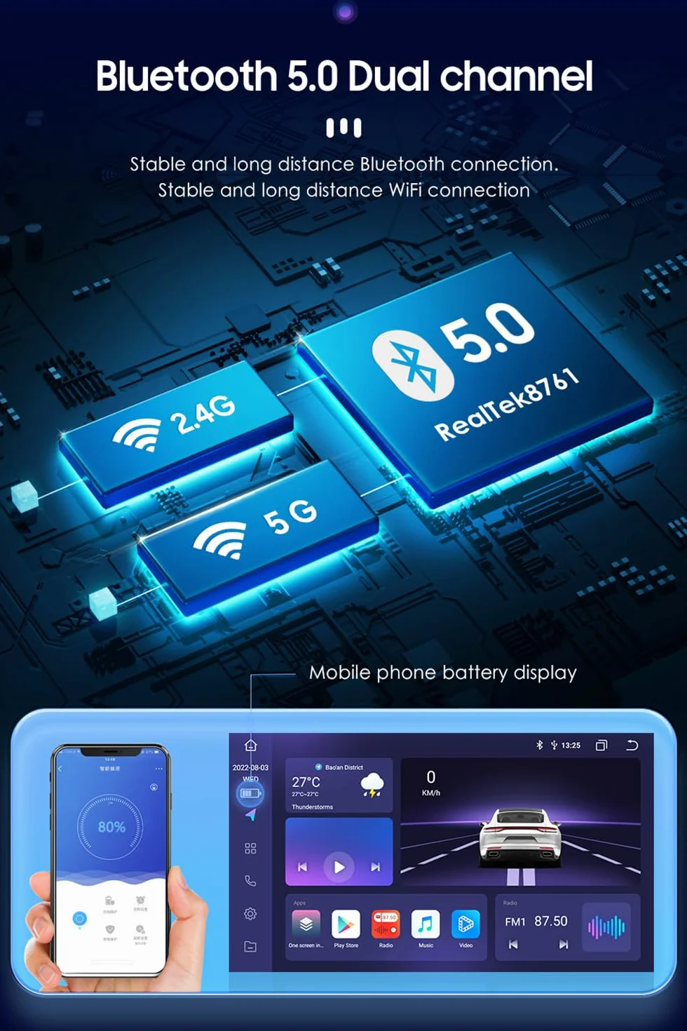 Android 15 Car Stereo Radio dla K-IA CEED 2012-2016, 9-calowy ekran dotykowy jednostka główna z Carplay Android Auto EQ Audio/WiFi GPS Nawigacja Bluetooth FM SWC Kamera cofania(Color:4 CORE 1+32G)