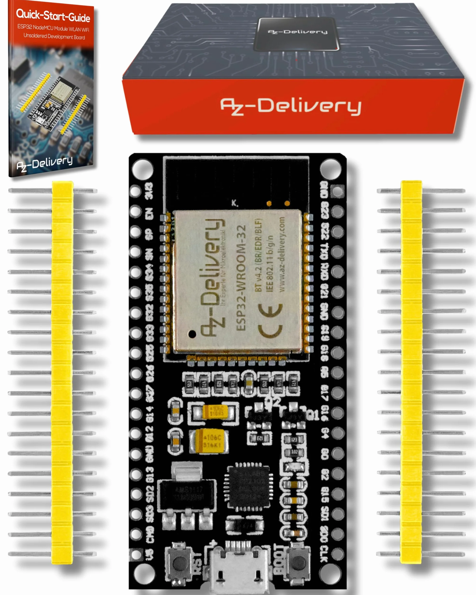 AZDelivery ESP-32 Dev Kit C nielutowany moduł NodeMCU WLAN Płytka rozwojowa WiFi z CP2102