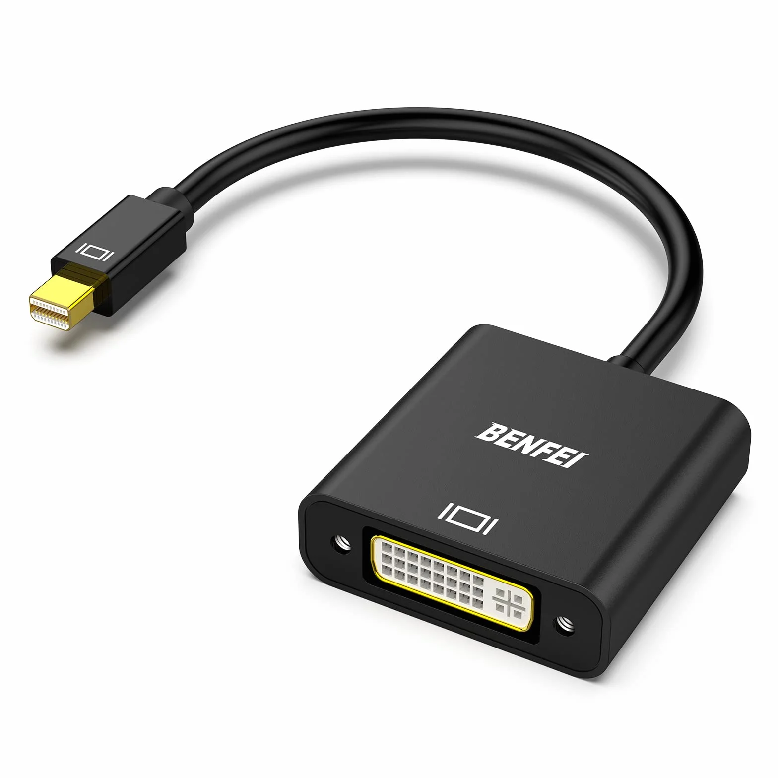 BENFEI Adapter Mini DisplayPort na DVI, pozłacany adapter Mini DP (kompatybilny z Thunderbolt 2) do DVI kompatybilny z MacBook Air/Pro, Microsoft Surface Pro/Dock, monitorem, projektorem i innymi