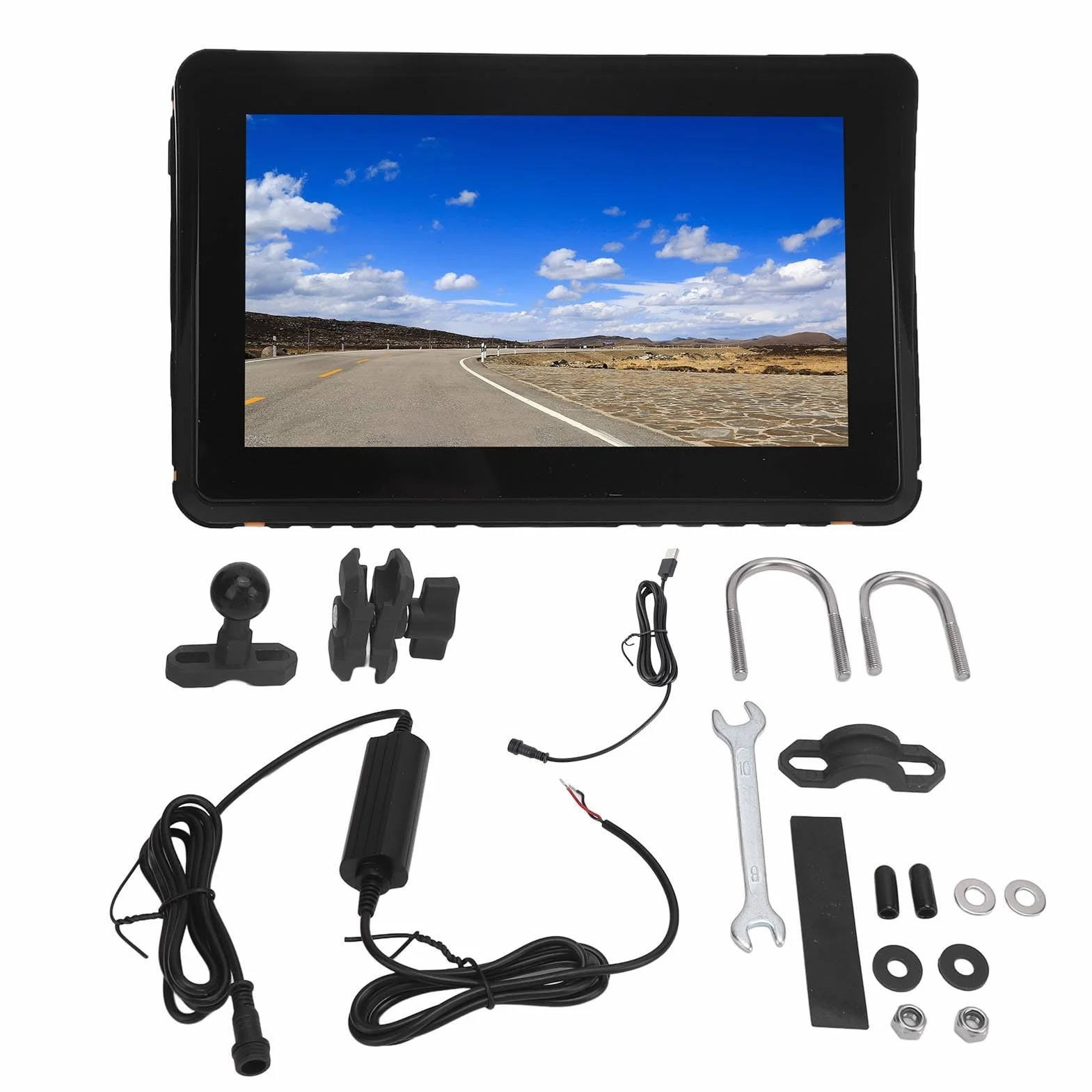 Motocyklowa nawigacja GPS 7-calowy ekran dotykowy HD IPS z bezprzewodową obsługą CarPlay i Android Auto, wodoodporny nawigator Bluetooth IPX7 do planowania trasy motocykla i