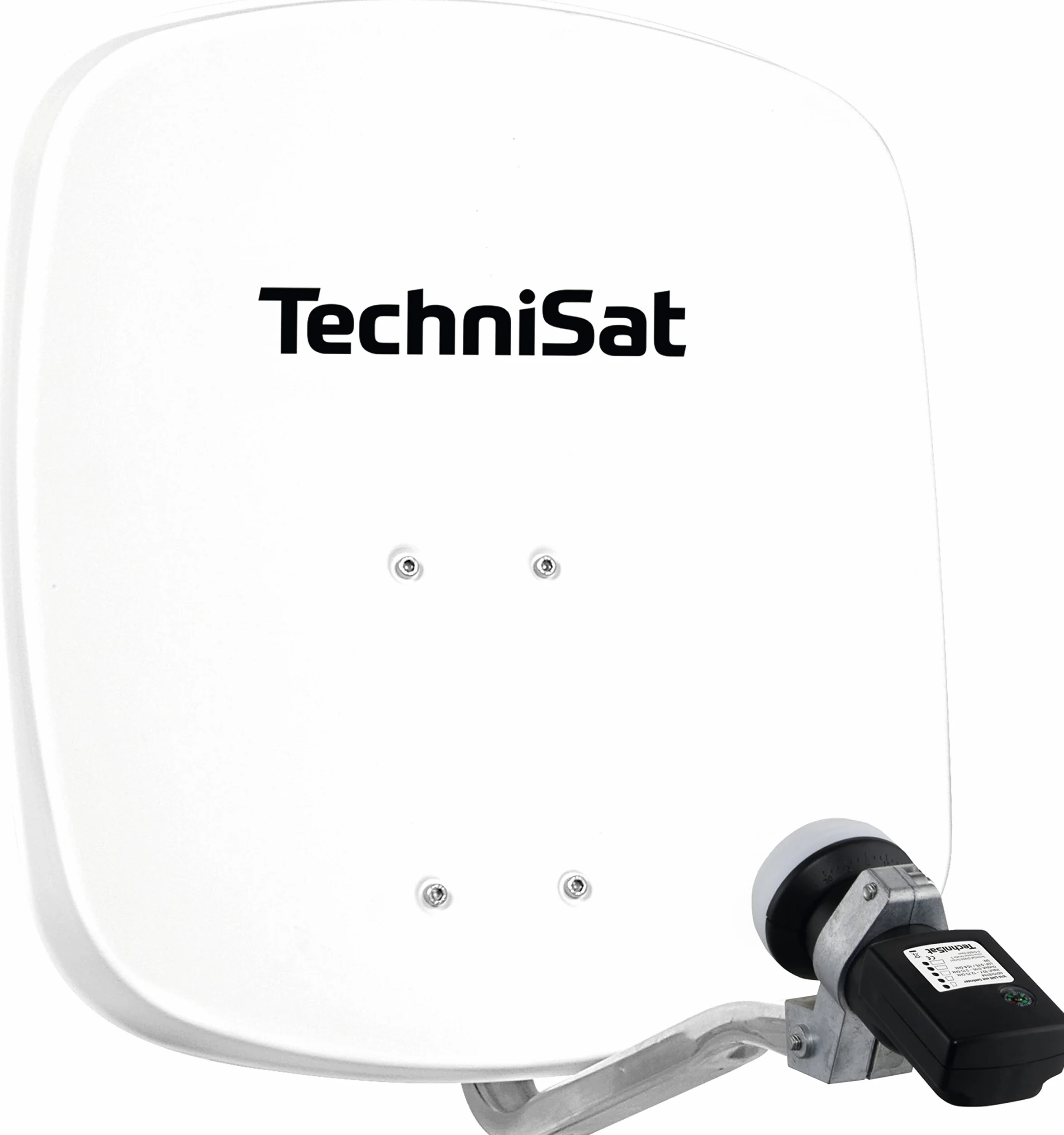 TechniSat DIGIDISH 45 - Antena satelitarna dla 1 abonenta (mały system satelitarny 45 cm - kompletny zestaw z uchwytem ściennym i anteną satelitarną V/H-LNB) biała