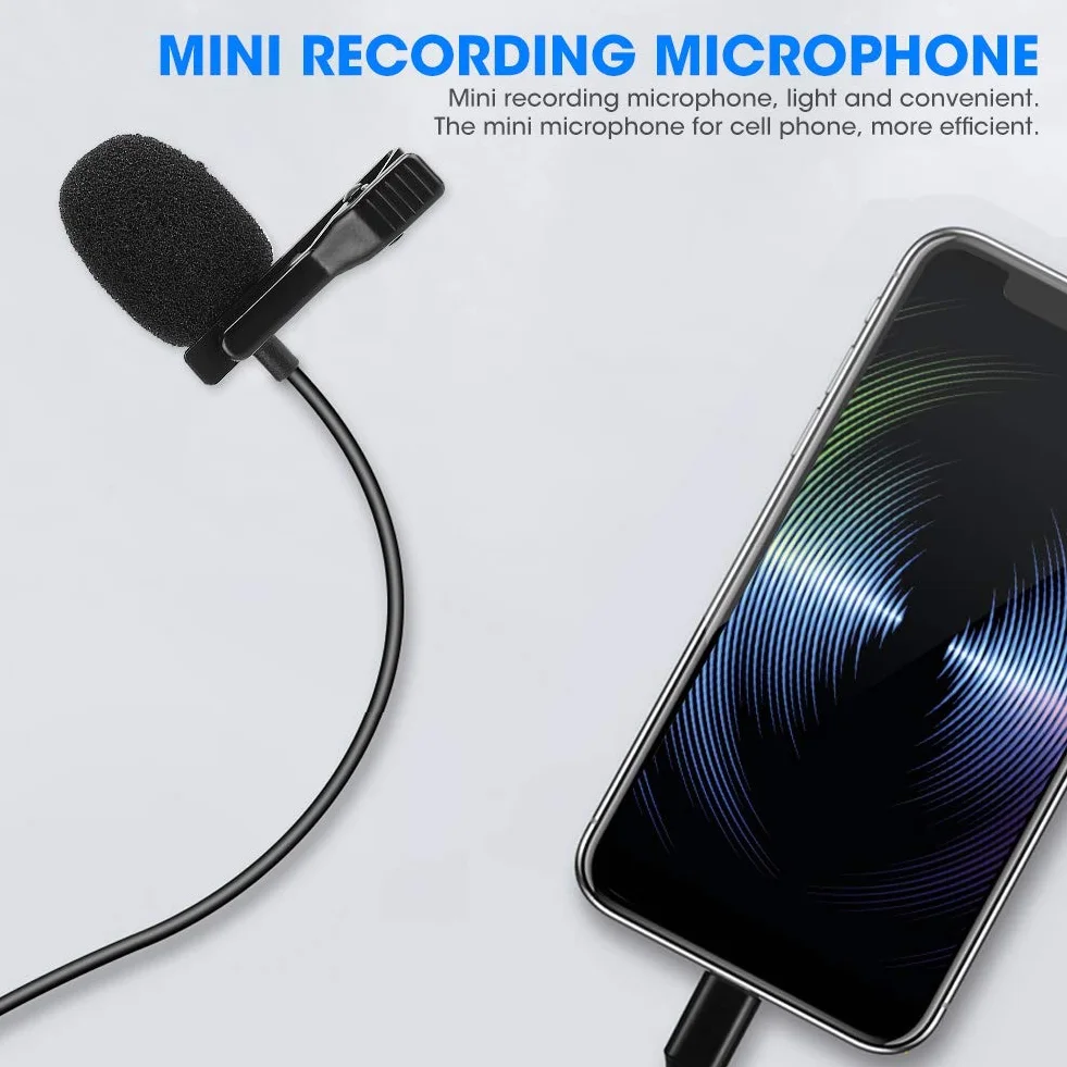 Mikrofon do telefonu komórkowego, karaoke z nagrywaniem mini telefonu kieszonkowego, małe mikrofony przypinane, do 'a, smartfona z systemem Android, lustrzanki, iPada, tabletu,