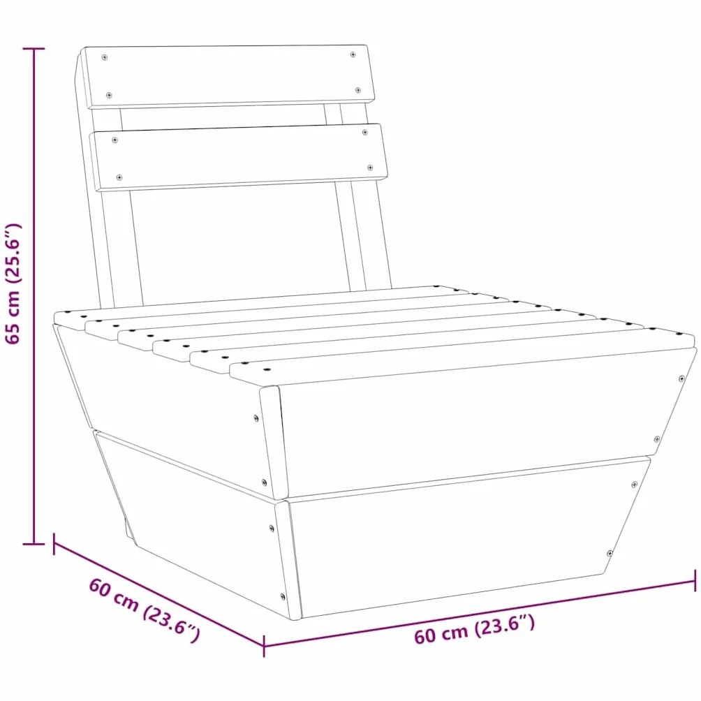 vidaXL Sofa centralna, segmentowa, paleta ogrodowa, sofa ogrodowa, meble tarasowe, ogrodowe na zewnątrz, podwórze, impregnowane drewno świerkowe