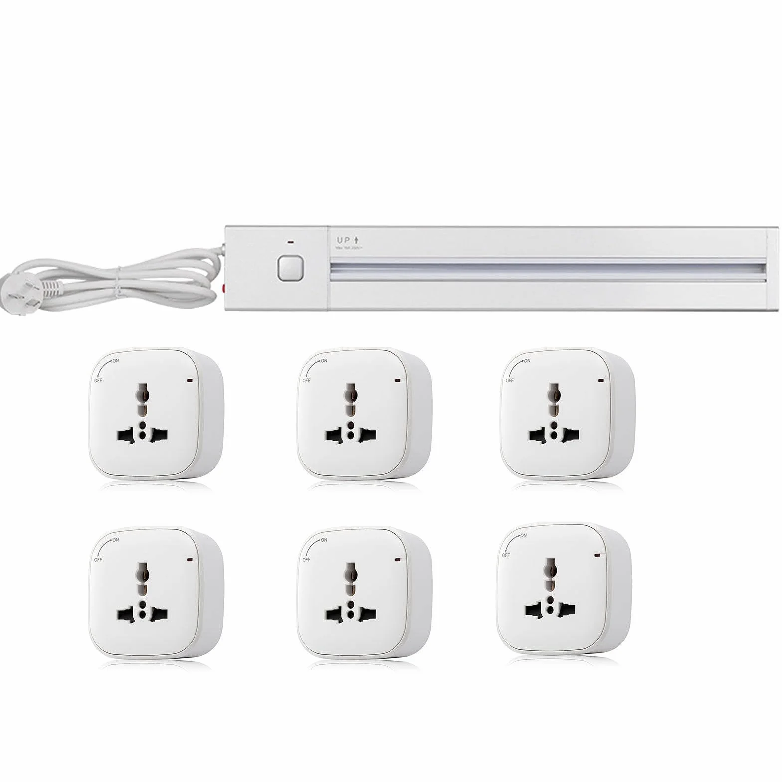 Gniazdo zasilania, szyna 60/80/100 cm, opcjonalnie lewa i prawa, wyjmowany adapter wtyczki uniwersalnej bez szczeliny,B-right-80cm