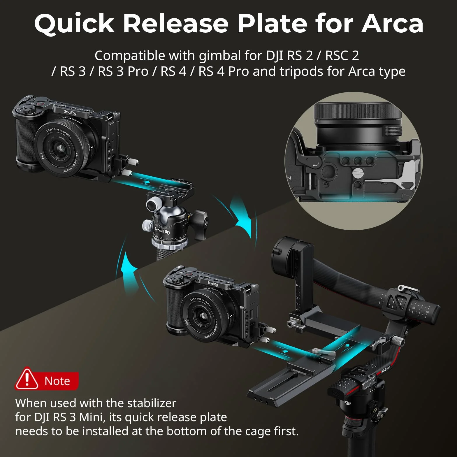 SmallRig Zestaw Klatki ZV-E10 II Dla Sony Alpha ZV-E10 II z Zaciskiem Kablowym do HDMI, Wbudowaną Płytą Szybkiego Montażu Dla Arca, Zimnym Butem i Otworami Gwintowanymi 3/8''-16-4867