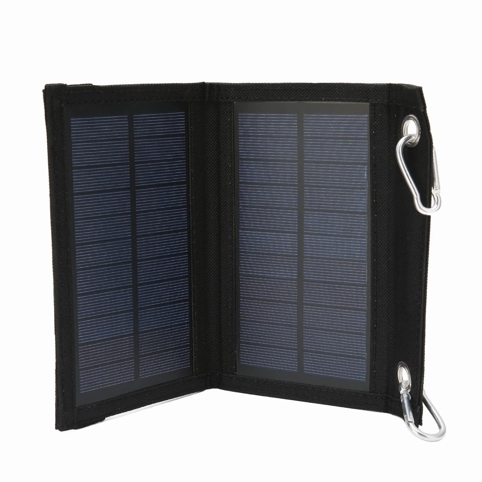 Solar Panel Portable Charger 4W Folding Power Bank Polysilicon Battery for Outdoor Phone Carabiner