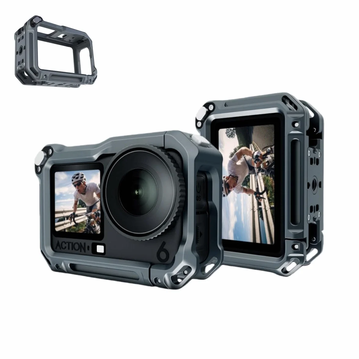 Dla DJI OSMO ACTION 6, aluminiowa rama ochronna z szybkim zwalnianiem, etui ochronne przed upadkiem, wielofunkcyjny adapter rozszerzeń OSMO ACTION 6