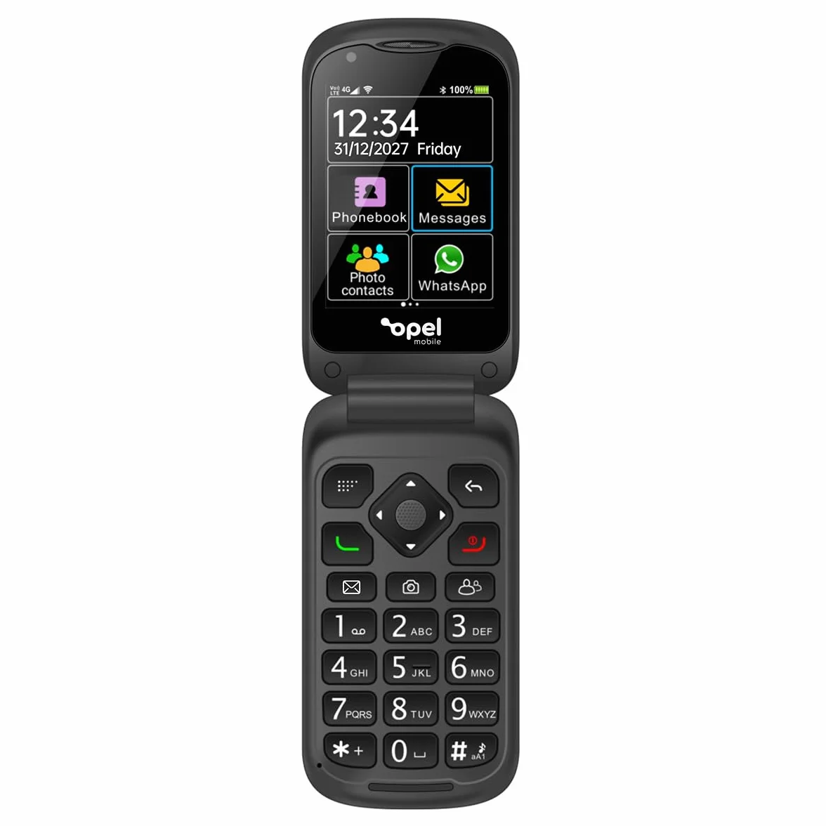 TouchFlip – telefon z ekranem dotykowym 2,8" i przyciskiem SOS, kompatybilny z aparatami słuchowymi, WhatsApp