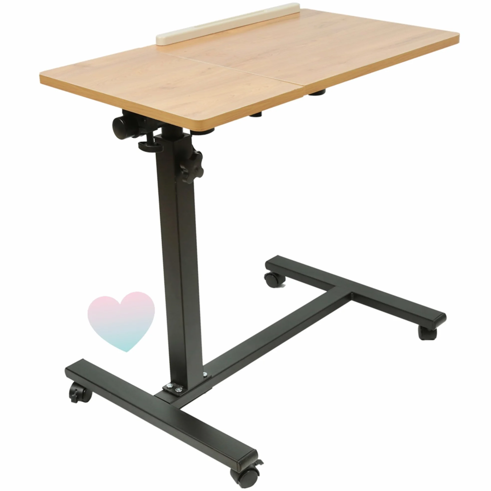 Stolik do laptopa z regulacją wysokości kółek Składany stojak H x szer. x gł.: 60 x 34,5 x 58-90 cm, stół do komputera Wysokość drewna, biurko (60 x 34,5 x 58-90 cm (kolor drewno)