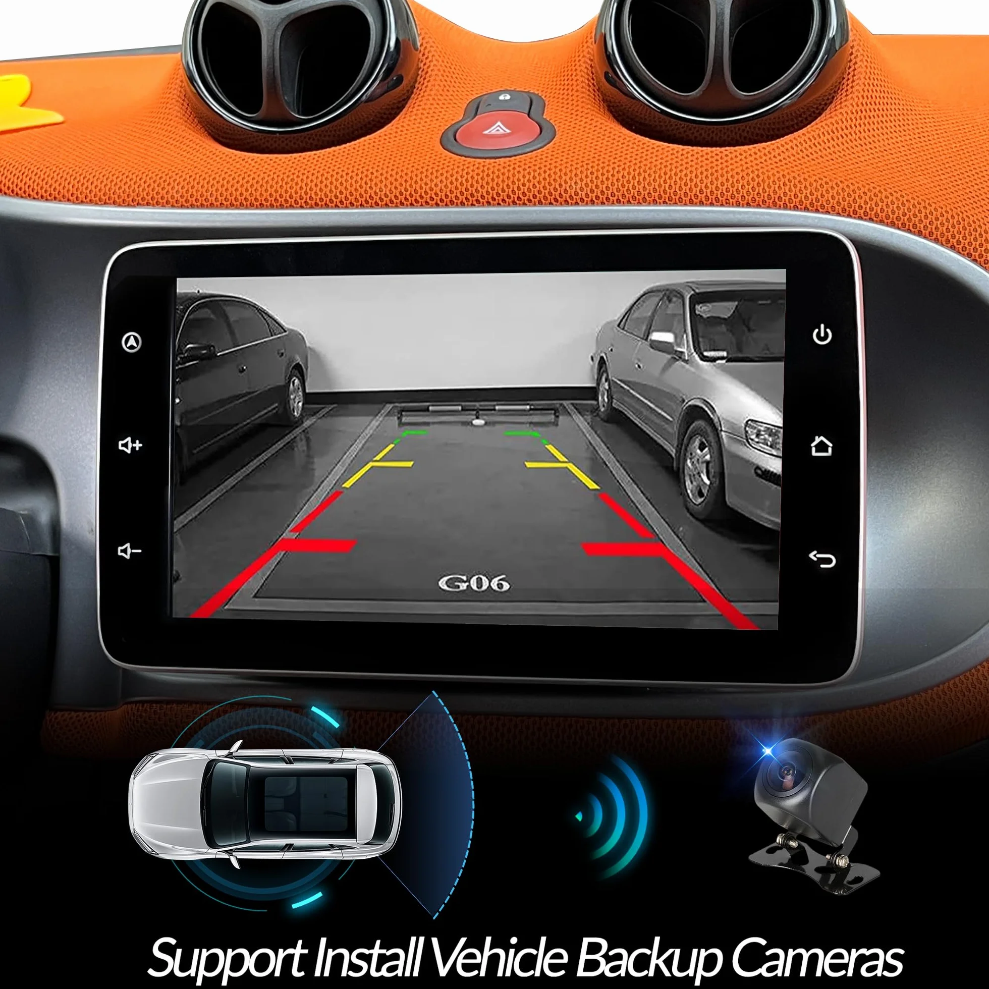 Aktualizacja ekranu Android 20.3 cm do Mercedes Smart Fortwo W453 (2015-2019), bezprzewodowa CarPlay Android Auto, lustrzane odbicie ekranu, podzielony ekran, Wi-Fi, muzyka, nawigacja GPS, mapy