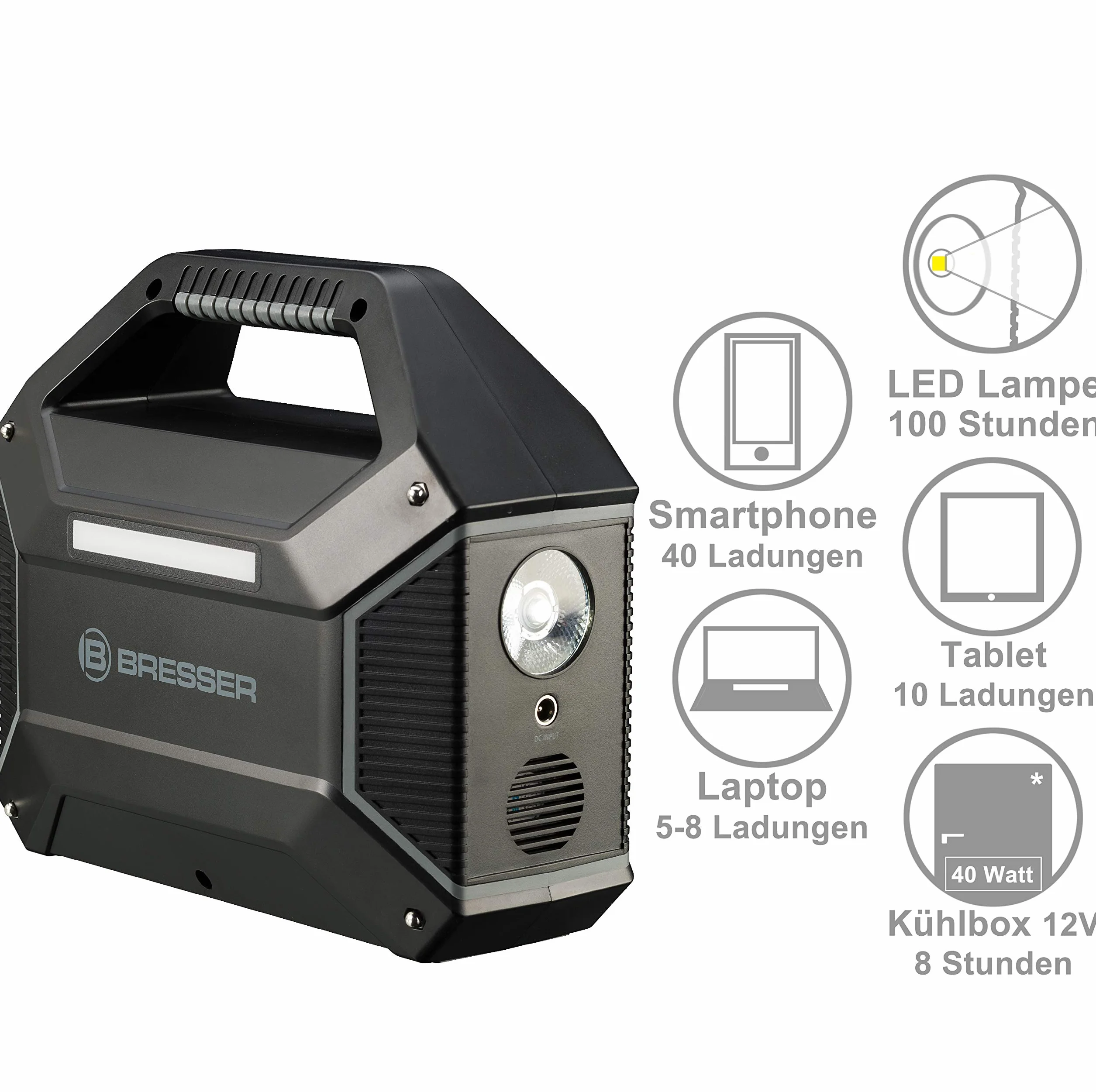 Bresser 3810000 Powerbank, Czarny, 12 V