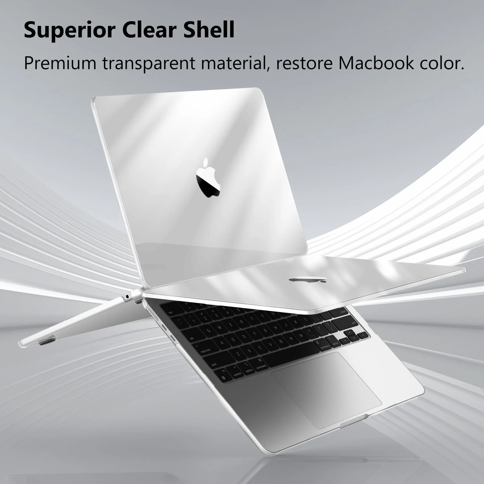 Fintie Etui kompatybilne z MacBook Air 13,6 cala M5 M4 M3 M2 (2026-2022) A3449 A3240 A3113 A2681, ultracienkie, twarde etui ochronne, kompatybilne z MacBook Air 13, krystalicznie przezroczyste
