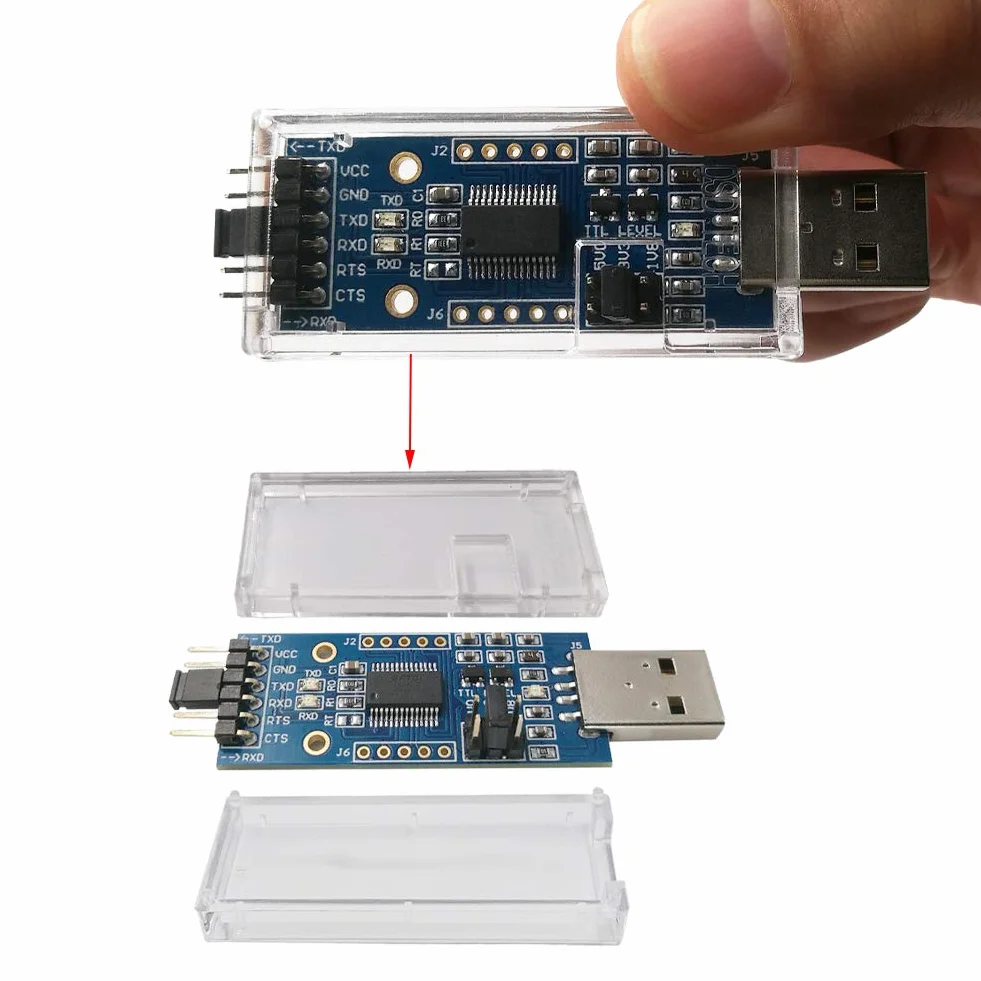DSD TECH SH-U09C2 Adapter USB na TTL Wbudowany układ scalony FTDI FT232RL do debugowania i programowania