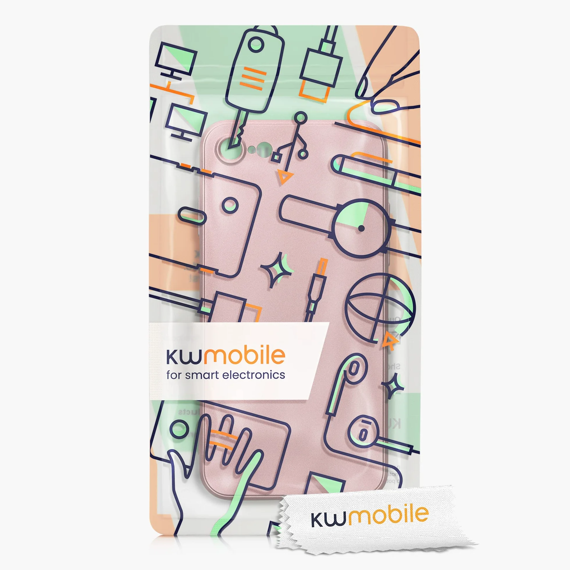 kwmobile Etui Apple iPhone SE 2022/2020 8 7 Miękkie TPU Metalowe Wykończenie Różowe Złoto Metaliczne