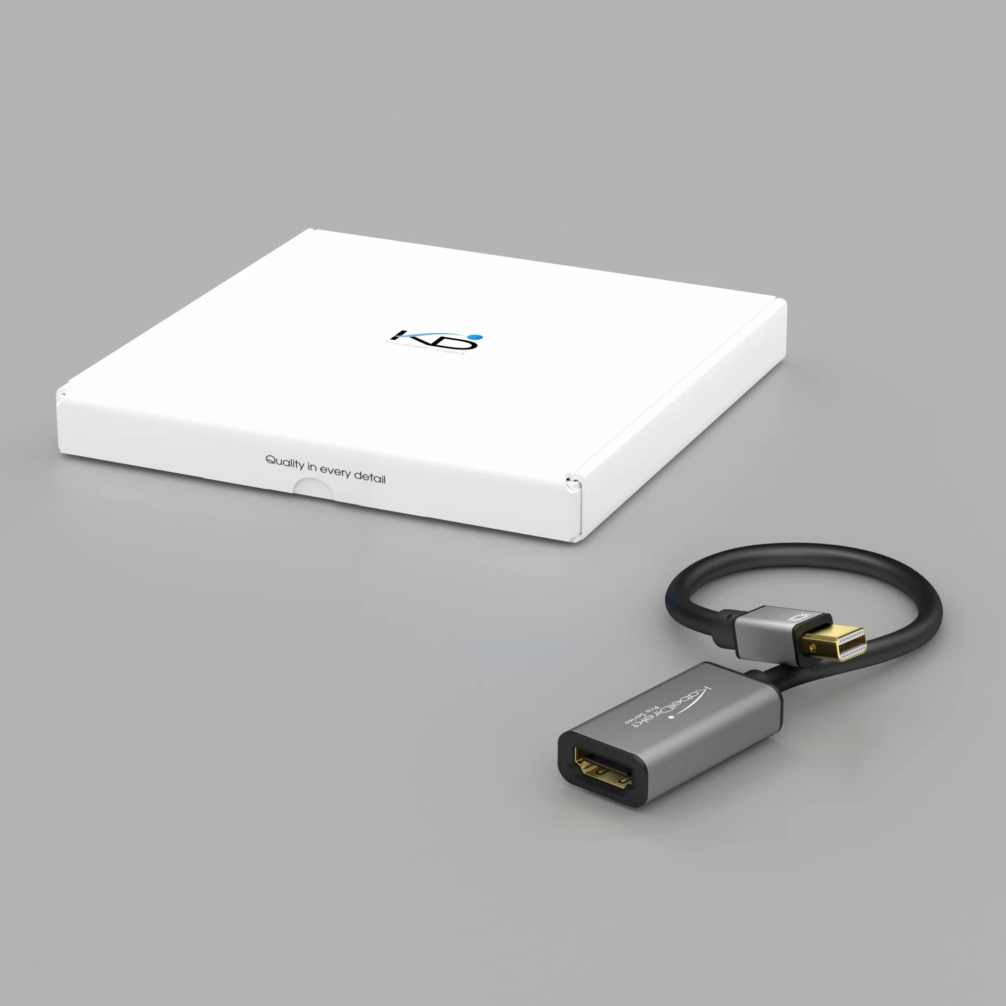 KabelDirekt – Adapter/konwerter Mini DisplayPort (Mini DP) do HDMI (maksymalna rozdzielczość 4K/60Hz, styki powlekane 24-karatowym złotem, do iMaców, MacBooków) – PRO Series