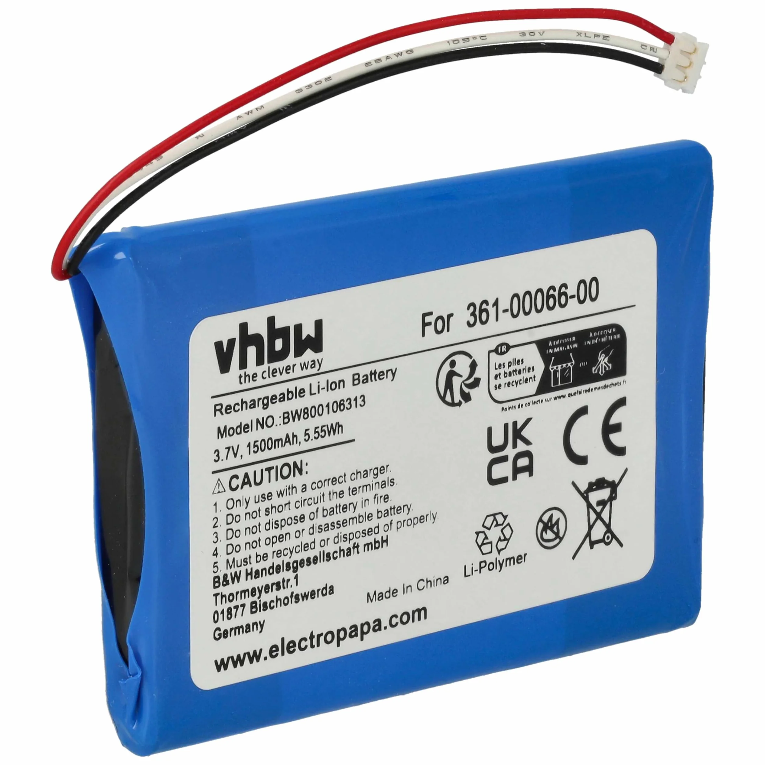 vhbw Bateria kompatybilna z Garmin Dezl 770, 760LMT-D, 760LMT GPS Navigation Navi (1500 mAh, 3,7 V, litowo-jonowa)